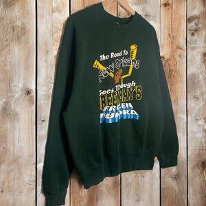 Vintage the road Green Bay Packers NFL Crewneck Sweater sweatshirt shirt